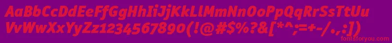 OfficinasanblkositcttРљСѓСЂСЃРёРІ-Schriftart – Rote Schriften auf violettem Hintergrund