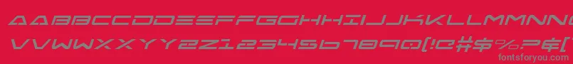 フォントFreeAgentItalic – 赤い背景に灰色の文字