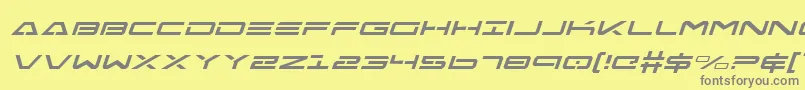 フォントFreeAgentItalic – 黄色の背景に灰色の文字