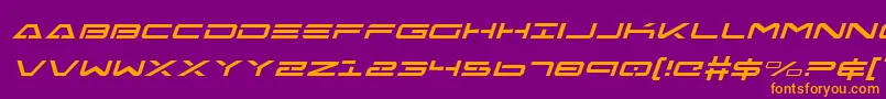 フォントFreeAgentItalic – 紫色の背景にオレンジのフォント
