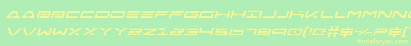 フォントFreeAgentItalic – 黄色の文字が緑の背景にあります