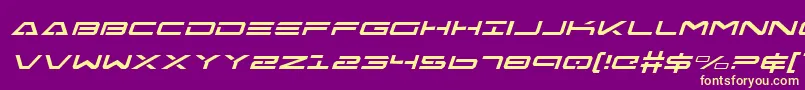 FreeAgentItalic Font – Yellow Fonts on Purple Background