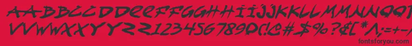 フォントFightkidi – 赤い背景に黒い文字
