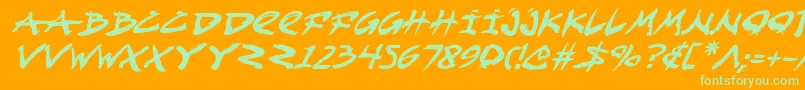 Fightkidi Font – Green Fonts on Orange Background