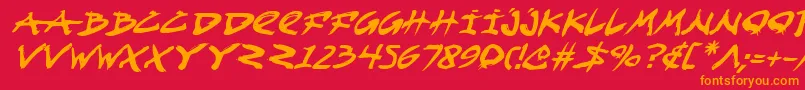 Fightkidi Font – Orange Fonts on Red Background