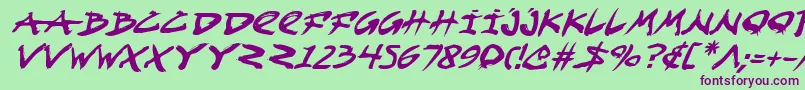 Fightkidi Font – Purple Fonts on Green Background