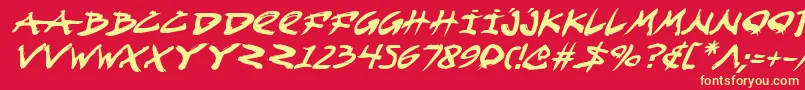 Fightkidi Font – Yellow Fonts on Red Background