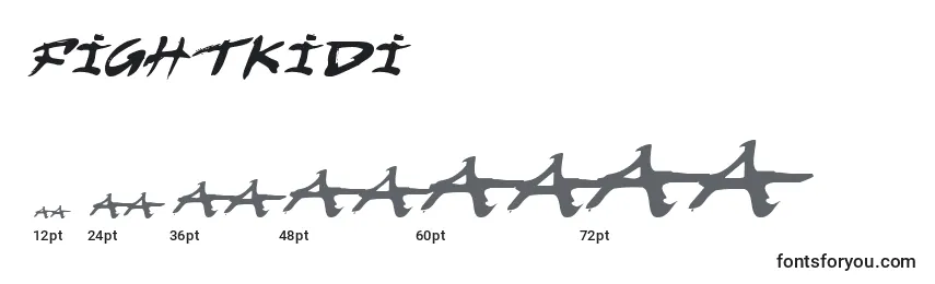 Размеры шрифта Fightkidi