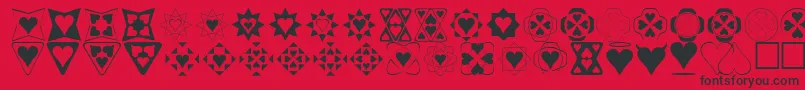 フォントHeartthings – 赤い背景に黒い文字