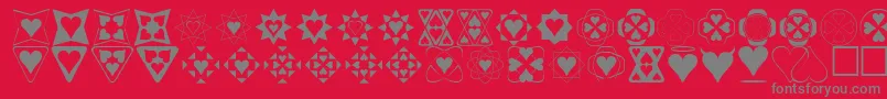 fuente Heartthings – Fuentes Grises Sobre Fondo Rojo