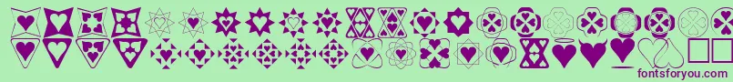 fuente Heartthings – Fuentes Moradas Sobre Fondo Verde