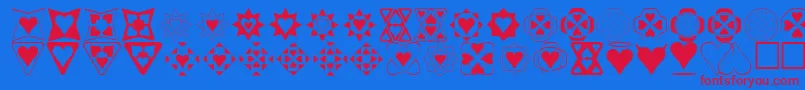 Heartthings Font – Red Fonts on Blue Background
