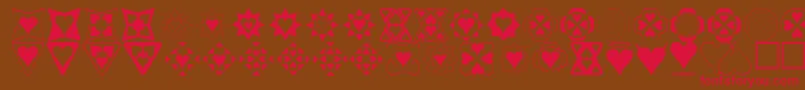 Heartthings-fontti – punaiset fontit ruskealla taustalla