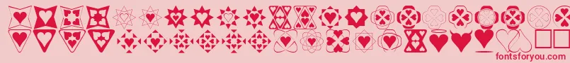 Police Heartthings – polices rouges sur fond rose