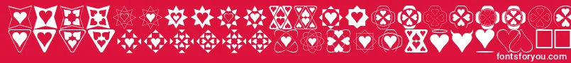 Heartthings-fontti – valkoiset fontit punaisella taustalla