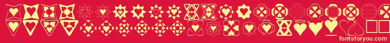 Heartthings Font – Yellow Fonts on Red Background