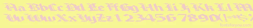 Brawnyarmslight99RegularTtext Font – Pink Fonts on Yellow Background