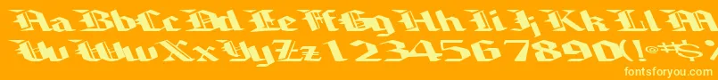 Brawnyarmslight99RegularTtext Font – Yellow Fonts on Orange Background