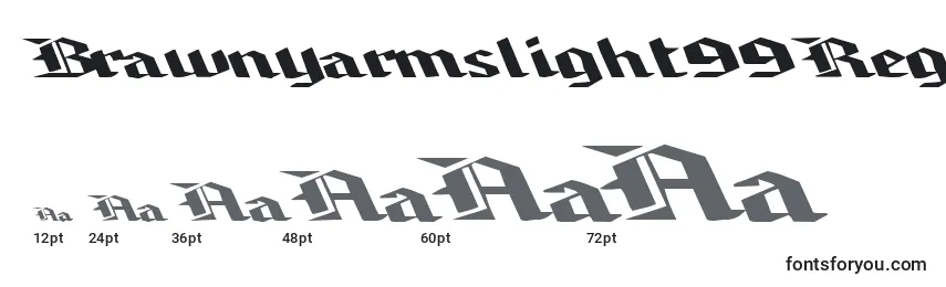 Brawnyarmslight99RegularTtext Font Sizes