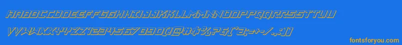 Vikingsquad3Dital Font – Orange Fonts on Blue Background