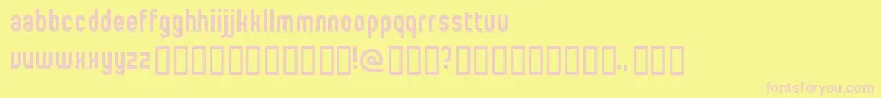 フォントProletarianBeta – ピンクのフォント、黄色の背景