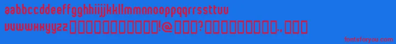 ProletarianBeta-Schriftart – Rote Schriften auf blauem Hintergrund