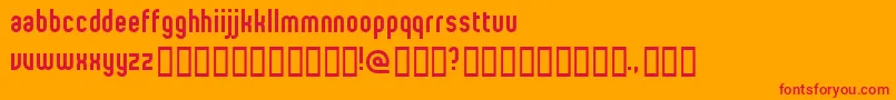 フォントProletarianBeta – オレンジの背景に赤い文字