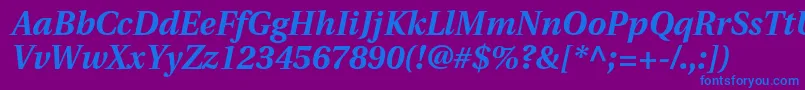 UtopiaBoldItalic Font – Blue Fonts on Purple Background