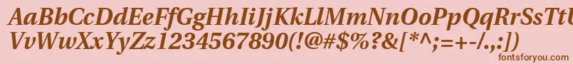 UtopiaBoldItalic Font – Brown Fonts on Pink Background