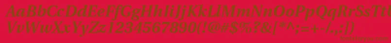 UtopiaBoldItalic Font – Brown Fonts on Red Background