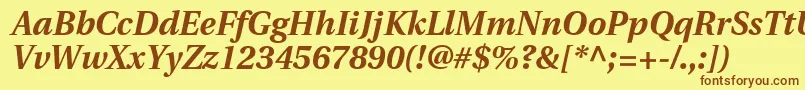 UtopiaBoldItalic Font – Brown Fonts on Yellow Background