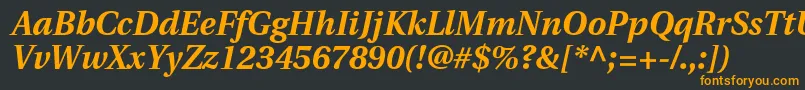 フォントUtopiaBoldItalic – 黒い背景にオレンジの文字