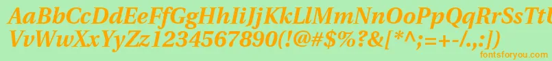 UtopiaBoldItalic Font – Orange Fonts on Green Background