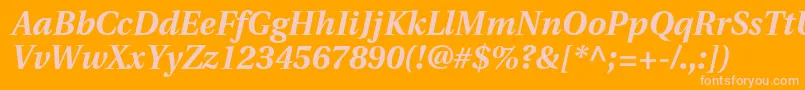 UtopiaBoldItalic-Schriftart – Rosa Schriften auf orangefarbenem Hintergrund