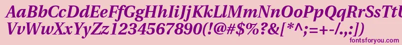 UtopiaBoldItalic Font – Purple Fonts on Pink Background