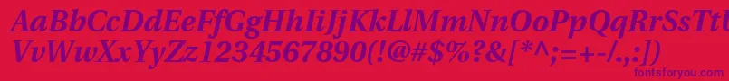 UtopiaBoldItalic Font – Purple Fonts on Red Background