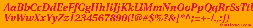 UtopiaBoldItalic Font – Red Fonts on Orange Background