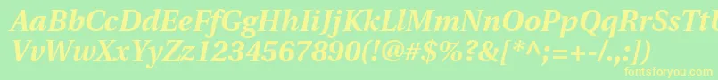 UtopiaBoldItalic Font – Yellow Fonts on Green Background