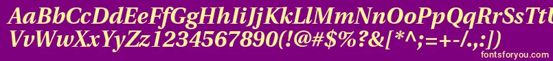 Шрифт UtopiaBoldItalic – жёлтые шрифты на фиолетовом фоне