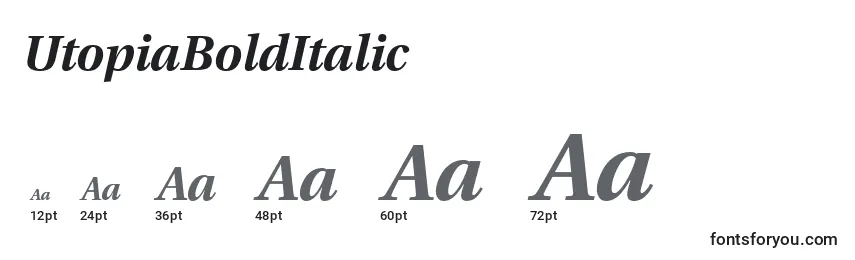 UtopiaBoldItalic Font Sizes