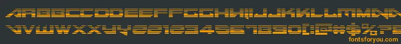 Fonte Tarrgetgrad – fontes laranjas em um fundo preto