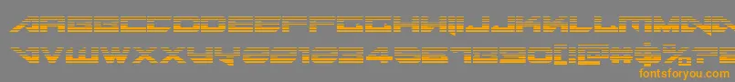 フォントTarrgetgrad – オレンジの文字は灰色の背景にあります。