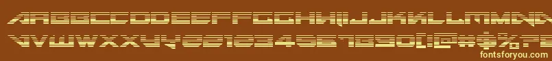 Tarrgetgrad-fontti – keltaiset fontit ruskealla taustalla