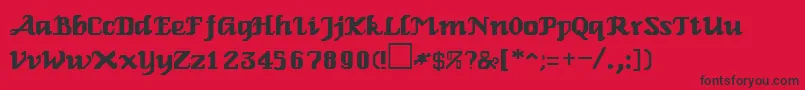 RelbeRegular Font – Black Fonts on Red Background