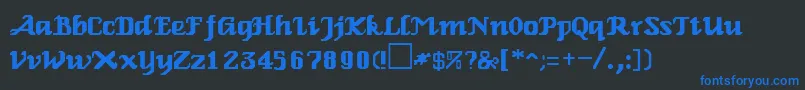 RelbeRegular Font – Blue Fonts on Black Background