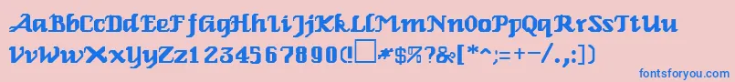 RelbeRegular Font – Blue Fonts on Pink Background
