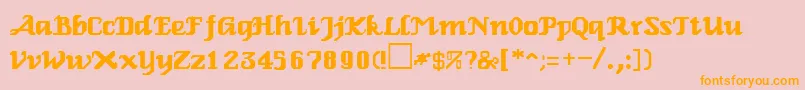 RelbeRegular Font – Orange Fonts on Pink Background