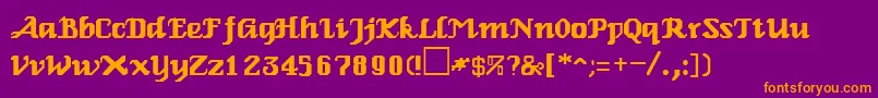 RelbeRegular Font – Orange Fonts on Purple Background