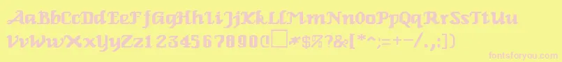 RelbeRegular Font – Pink Fonts on Yellow Background