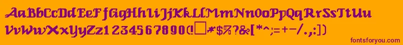 RelbeRegular-Schriftart – Violette Schriften auf orangefarbenem Hintergrund